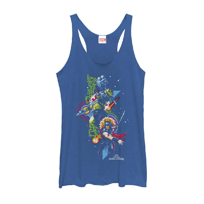 Women's Marvel Thor: Ragnarok Space Burst Racerback Tank Top spandex blend tank