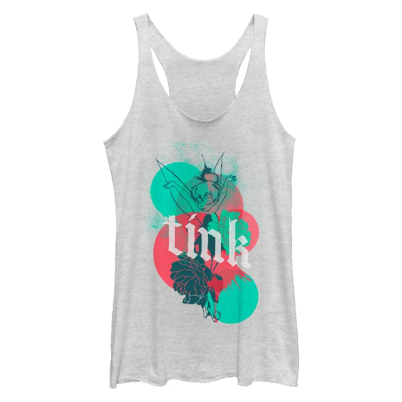 Women's Peter Pan Tinker Bell Modern Racerback Tank Top lavender tank top