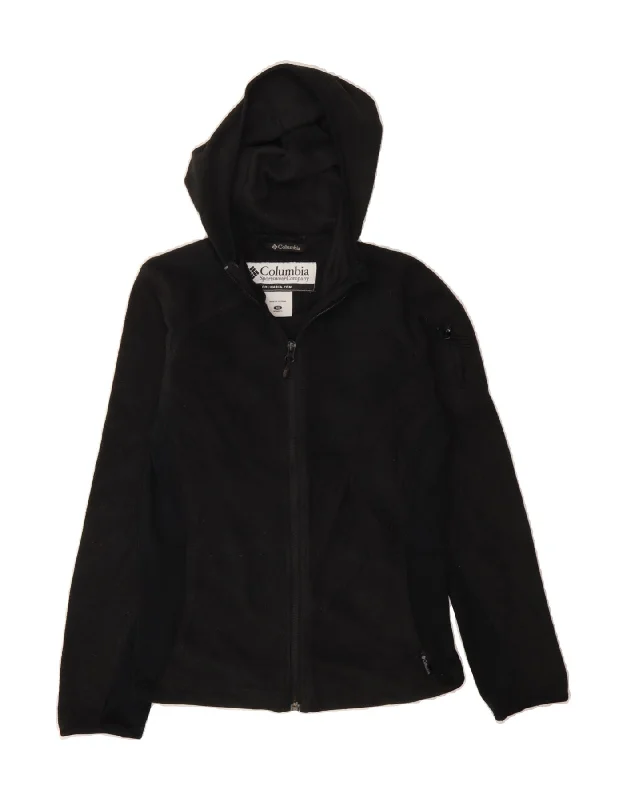 COLUMBIA Womens Fleece Jacket UK 6 XS Black Polyester Stand-Up Collar Roll-Neck Collar Turtle Neck
