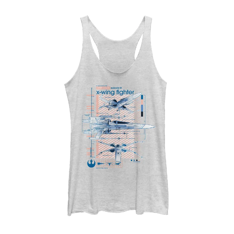 Women's Star Wars: The Rise of Skywalker X-Wing Details Racerback Tank Top ribbed tank top Women's Star Wars: The Rise of Skywalker X-Wing Details Racerback Tank Top ribbed tank top