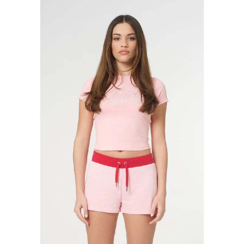 Juicy Couture Swirl Juicy Jersey Shrunken Tee Pure White Jersey Tee