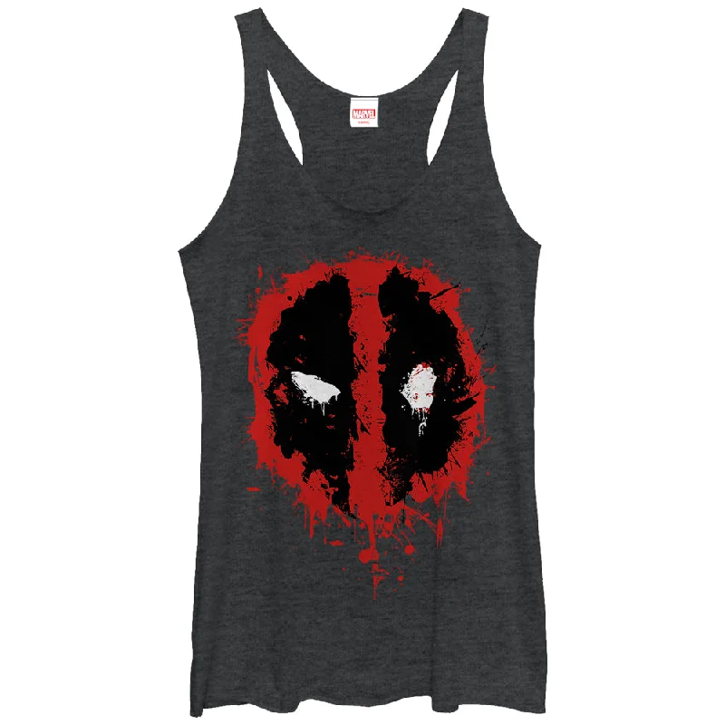 Women's Marvel Deadpool Splatter Icon Racerback Tank Top tie dye tank