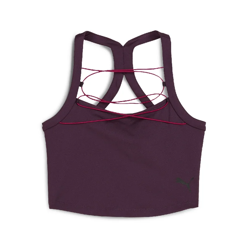 PUMA Women's DARE TO Crop Top Zippered Buttoned Snapped