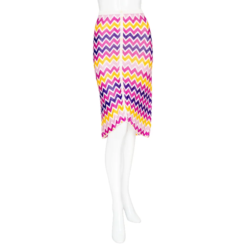 Chevron Knit Button Skirt linen skirt relaxed