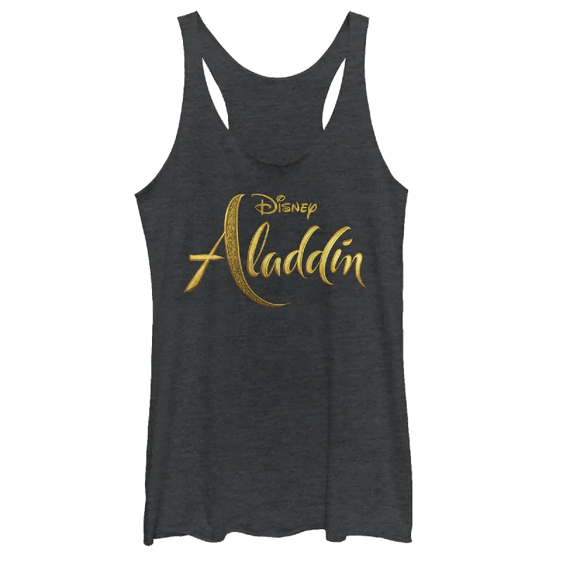 Women's Aladdin Script Logo Racerback Tank Top flowy tank top