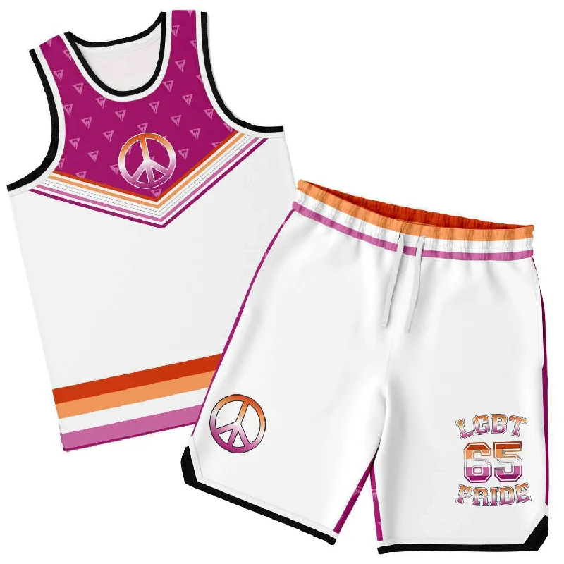 65 MCMLXV Women's LGBT Lesbian Pride Flag Basketball Jersey & Short Set Mint Green Jersey Tee 65 MCMLXV Women's LGBT Lesbian Pride Flag Basketball Jersey & Short Set Mint Green Jersey Tee