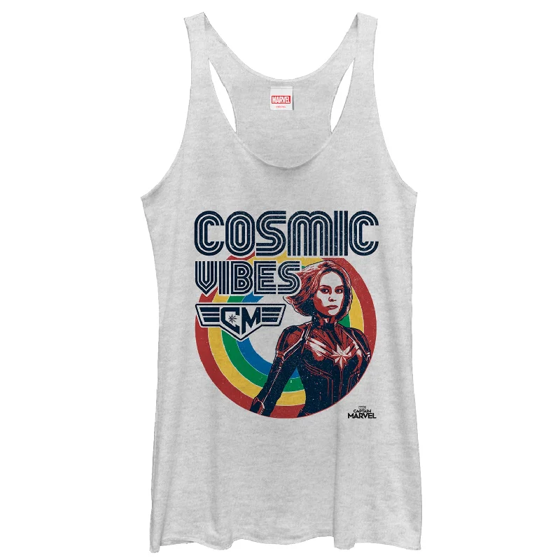 Women's Marvel Captain Marvel Rainbow Cosmic Vibes Racerback Tank Top relaxed fit tank