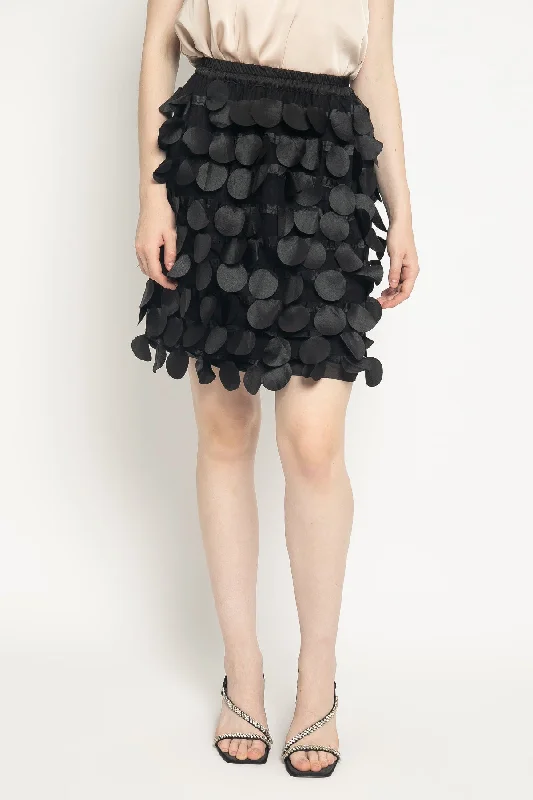 Scarlette Mini Skirt in Black linen skirt natural
