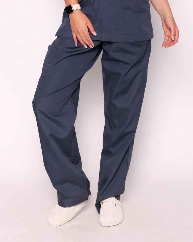 Newbury Unisex Drawstring Scrub Trousers - Charcoal Grey Trousers Low Rise Relaxed