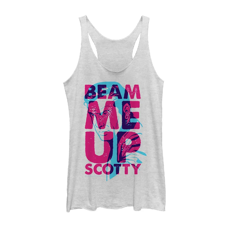 Women's Star Trek Kirk Beam Me Up Scotty 3D Racerback Tank Top sage tank top