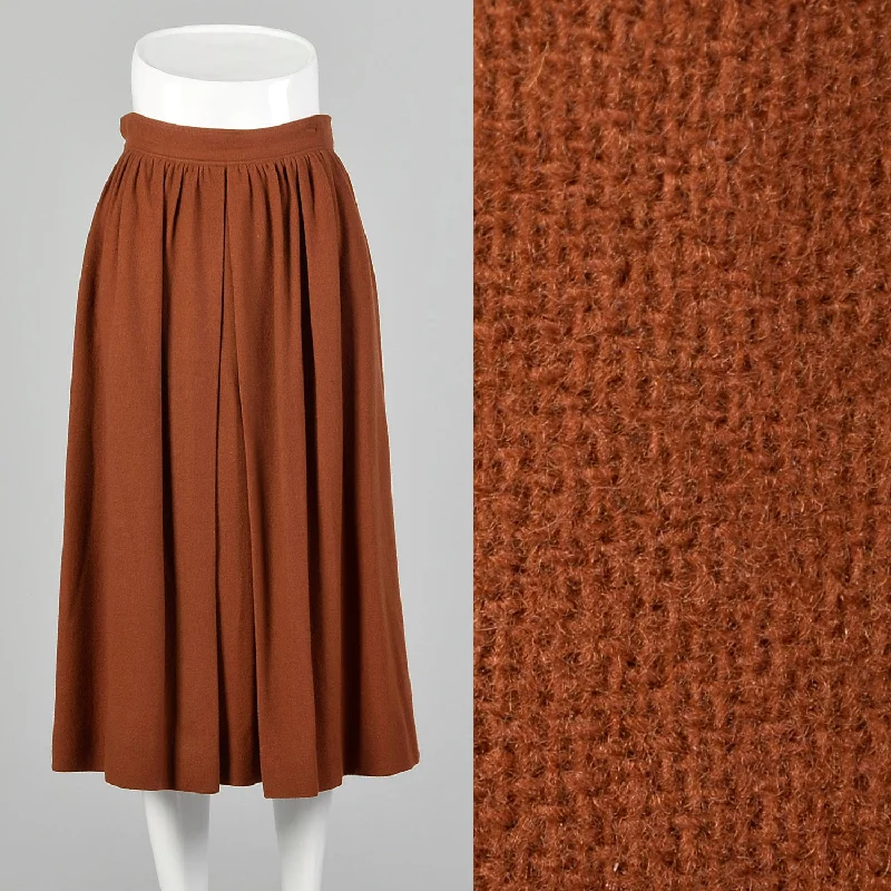 Small Courrèges 1960s Rust Brown Wool Skirt denim skirt durable