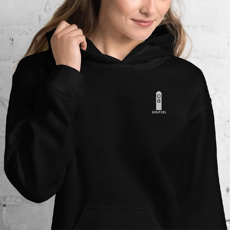 OB Stake Embroidered Hoodie Hoodie with Hem Embroidery Detailed Premium