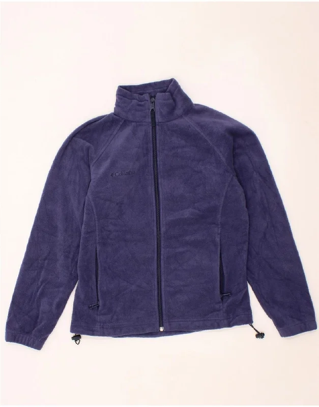 COLUMBIA Womens Fleece Jacket UK 14 Medium Navy Blue Polyester Corduroy Jacket Velvet Jacket Brocade Jacket