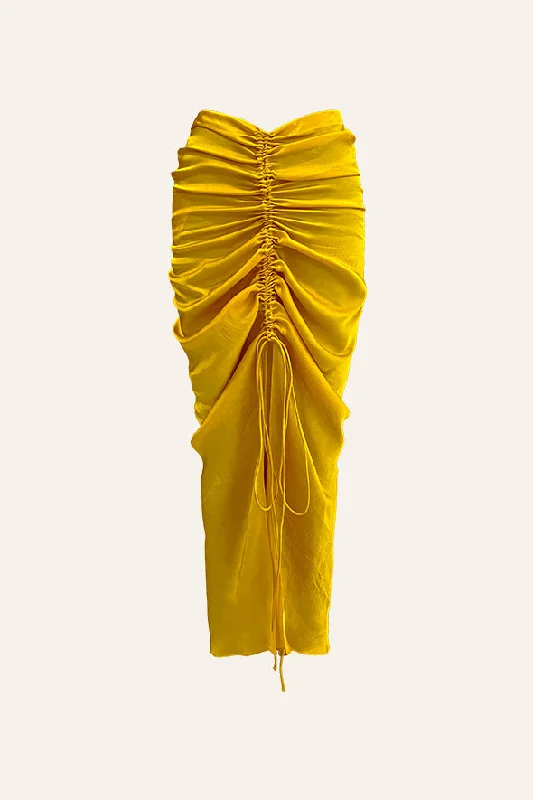 Cirrus Skirt in Yellow belted skirt waist