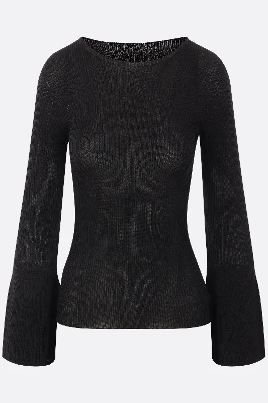 Soft Portrait sweater in ribbed knit Ribbed Striped Patterned