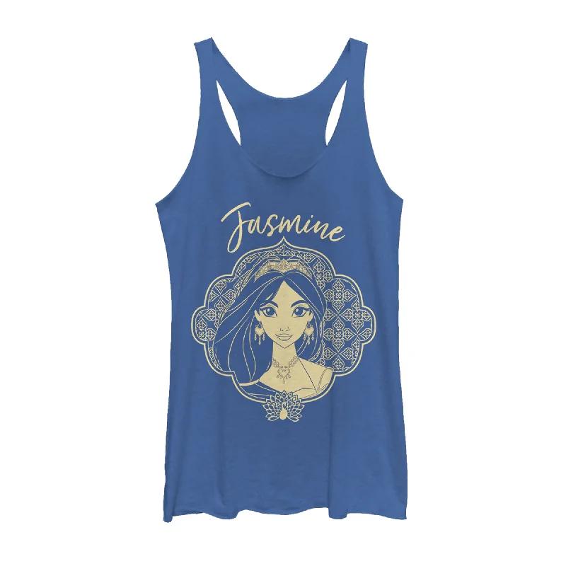 Women's Aladdin Jasmine Ornate Frame Racerback Tank Top pastel tank top