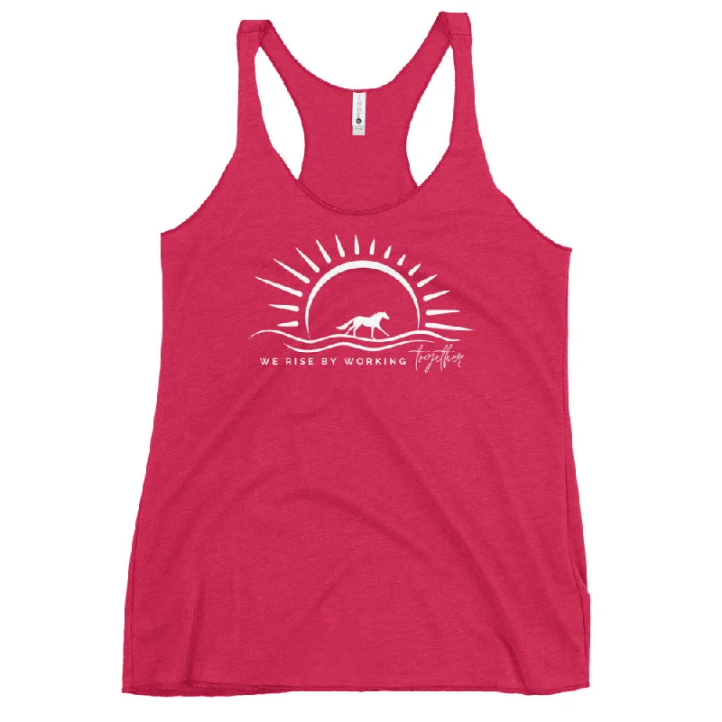 We Rise By Working Together Racerback Tank soft pink tank