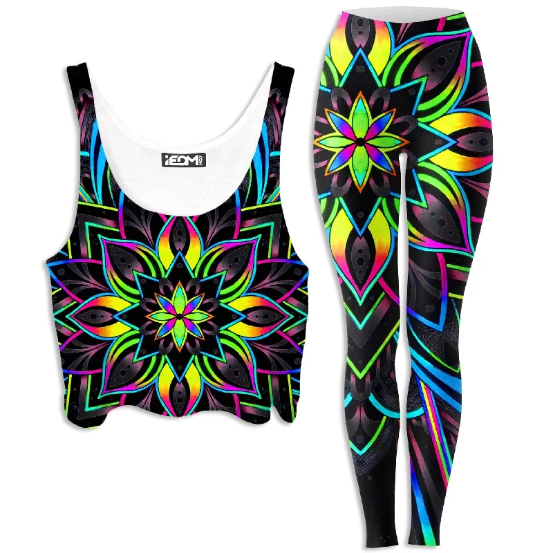 Radiance 2 Crop Top and Leggings Combo Knit Fabric Woven Fabric Fleece Fabric