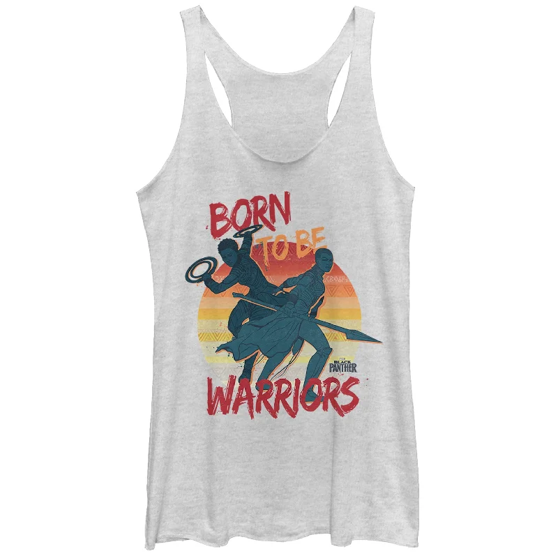 Women's Marvel Black Panther 2018 Born to Be Warriors Racerback Tank Top scoop neck tank