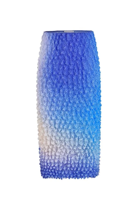 PRINTED POPCORN PLEATS MIDI SKIRT boho skirt vibe