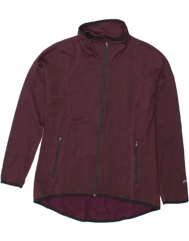 EDDIE BAUER Womens Tracksuit Top Jacket UK 10 Small Maroon Polyester Corduroy Jacket Velvet Jacket Brocade Jacket