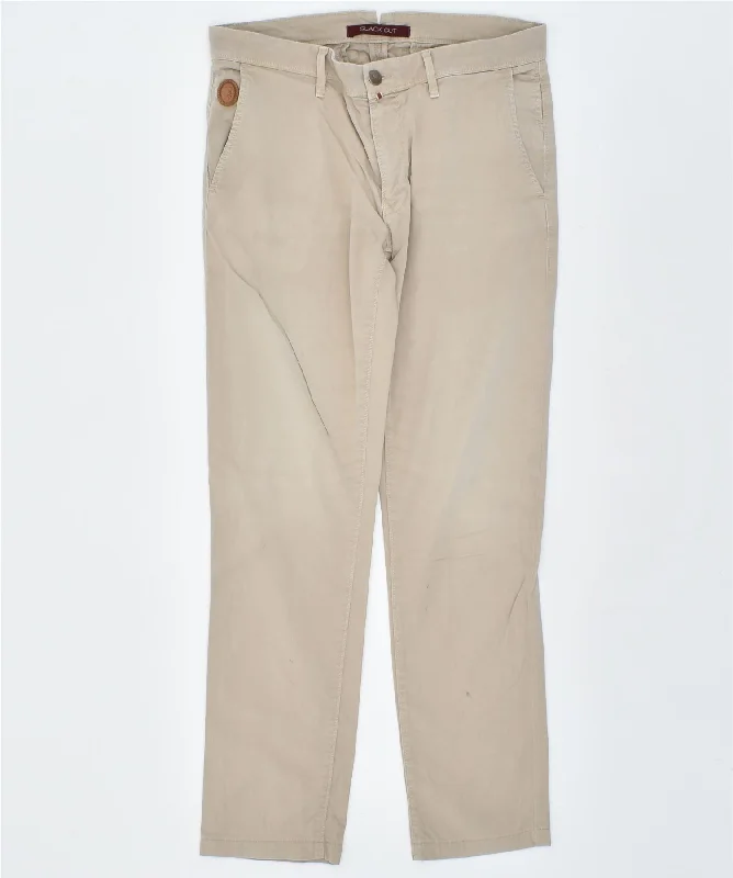 TRUSSARDI Womens Slack Cut Slim Casual Trousers W32 L31 Beige Trousers Yoga Stretchy