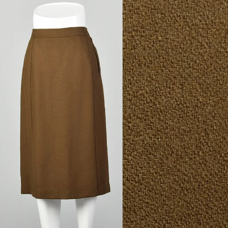 Small Givenchy 1980s Brown Wool Skirt velvet skirt luxurious