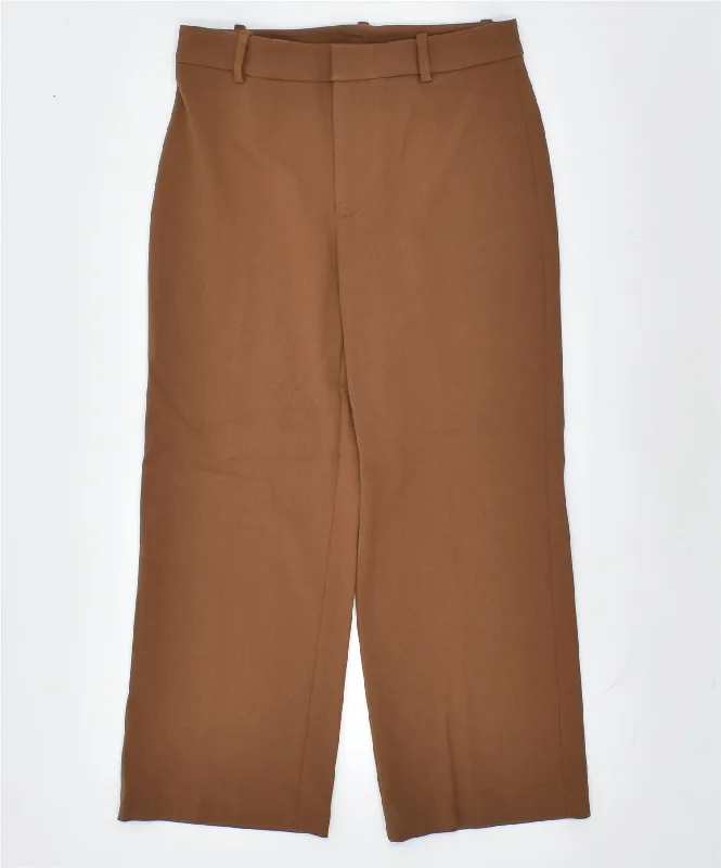 VINTAGE Womens Straight Capri Trousers W28 L24 Brown Trousers Lace Delicate
