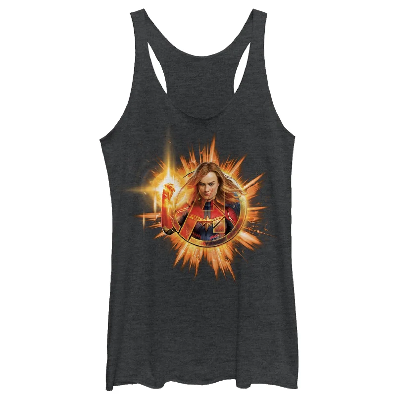 Women's Marvel Avengers: Endgame Captain Shining Star Racerback Tank Top lime green tank