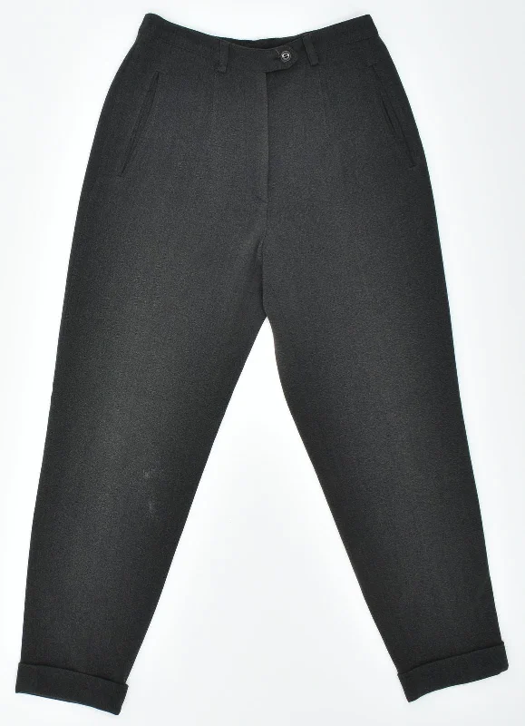 VICTOR VICTORIA Womens Casual Trousers IT 42 Medium W26 Khaki Slim Fit Trousers Formal Black