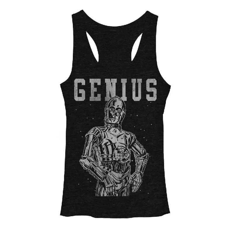 Women's Star Wars C-3PO Genius Racerback Tank Top cropped tank top