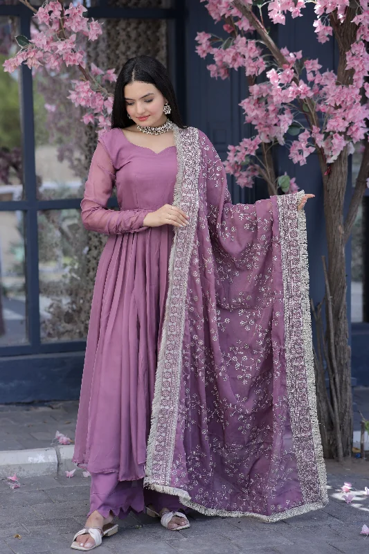 Women's Onion Tabby Silk Designer Kurta With Trouser & Dupatta - Jyoti Fashion Trousers Essential Wardrobe