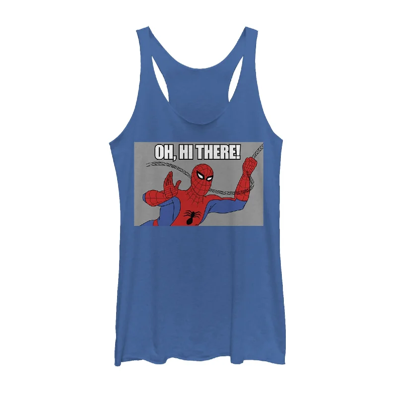 Women's Marvel Spider-Man Hi There Racerback Tank Top v-neck tank top