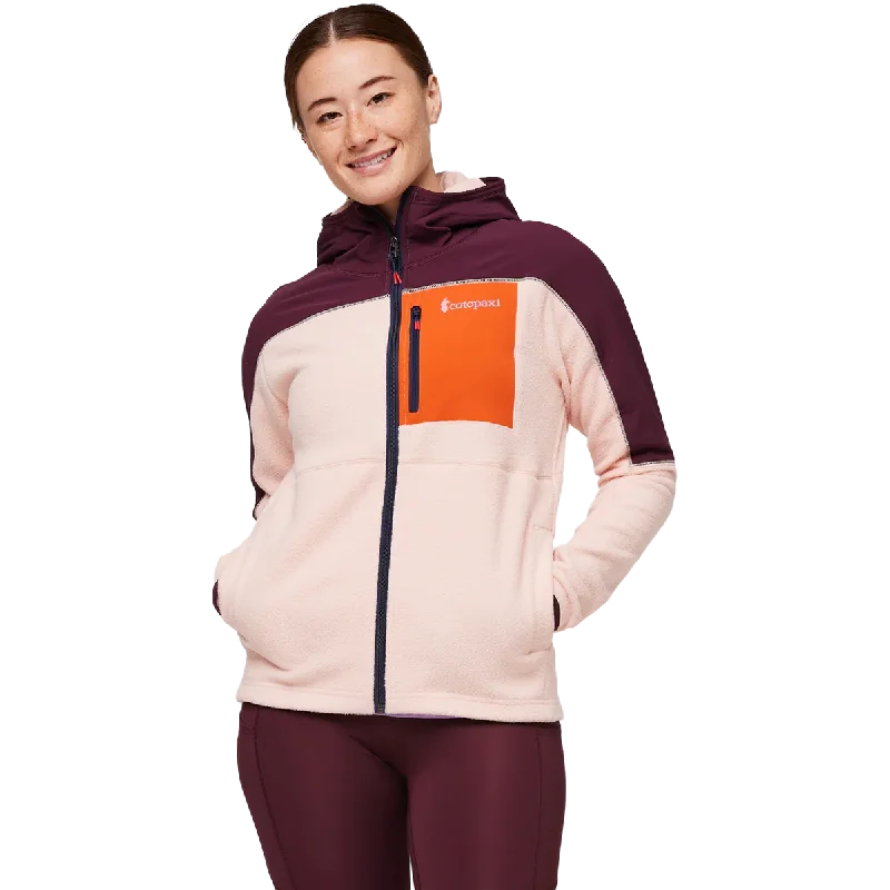 Women's Abrazo Hooded Full Zip Fleece Jacket Oversized Jacket Tailored Jacket Straight Jacket