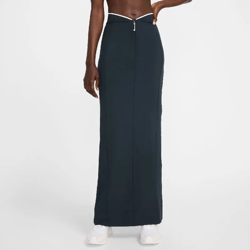 Nike X Jacquemus Women Long Skirt Dark Obsidian/White leather skirt modern