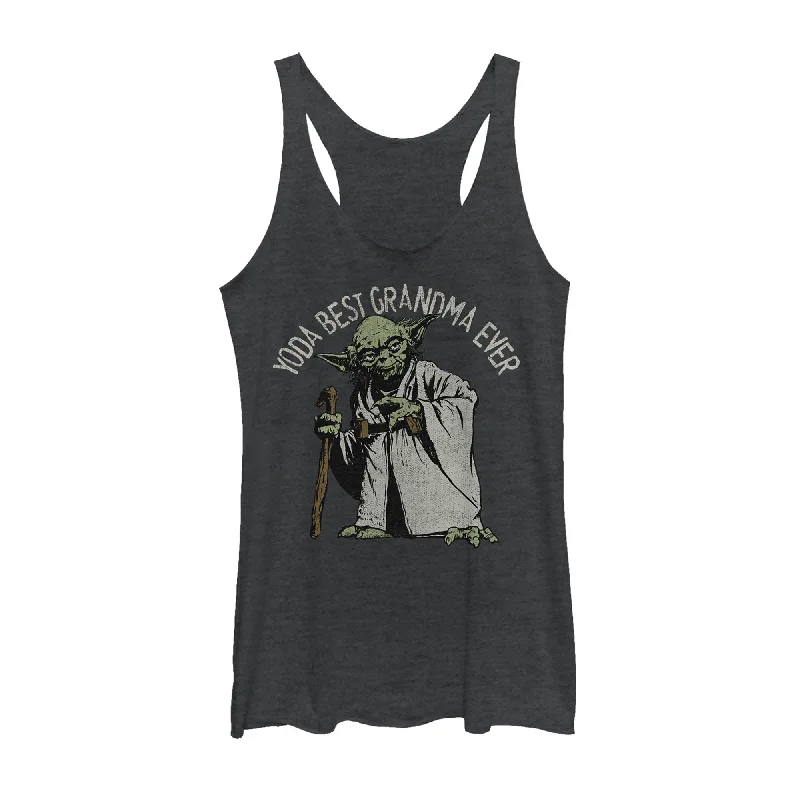 Women's Star Wars Yoda Best Grandma Ever Racerback Tank Top playful tank top