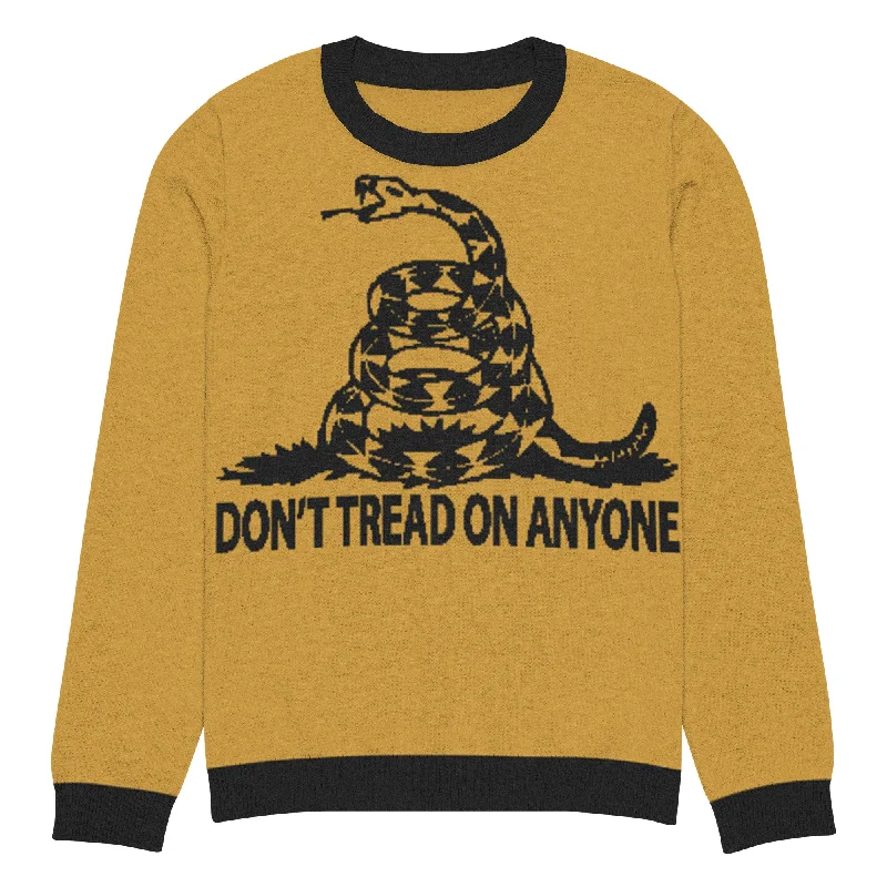 Don't Tread on ANyone Knitted Ugly Christmas  sweater Sequined Glittery Shiny