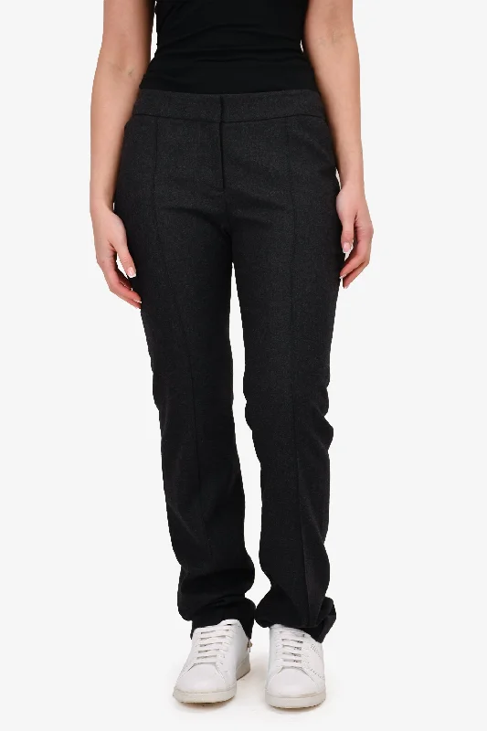 Burberry London Dark Grey Wool Trousers Size US 10 Trousers luxurious high-end