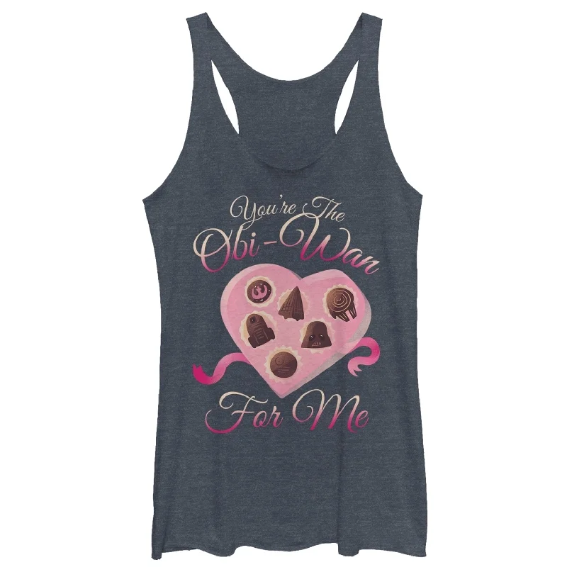 Women's Star Wars Valentine You're the Obiwan For Me Racerback Tank Top black tank top