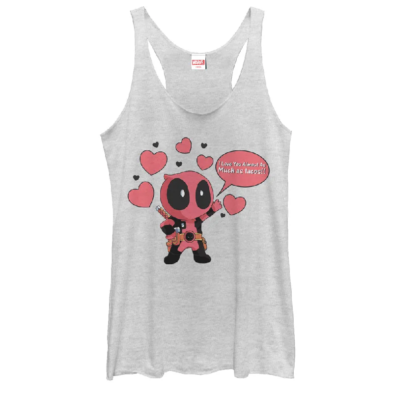 Women's Marvel Deadpool Taco Love Racerback Tank Top vintage tank top