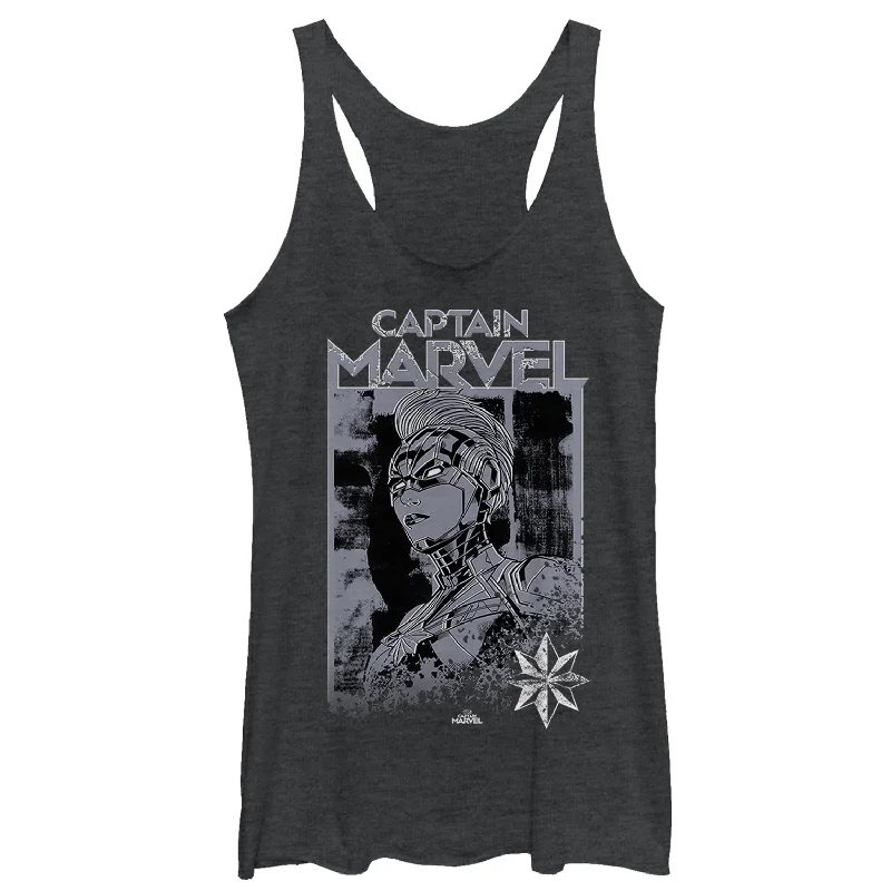 Women's Marvel Captain Marvel Vintage Hero Racerback Tank Top casual tank top