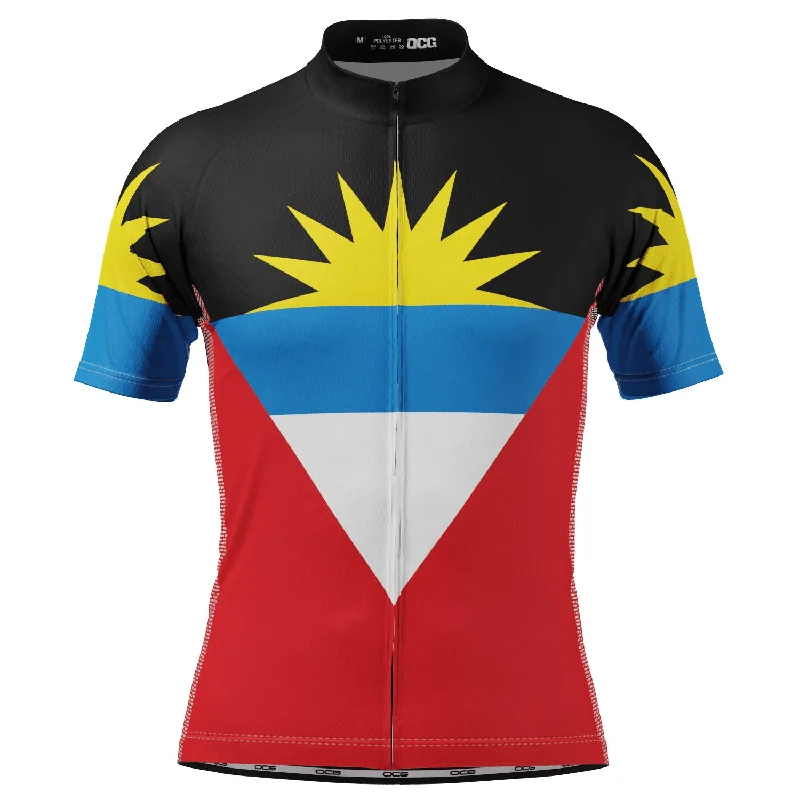 Men's Antigua and Barbuda National Flag Short Sleeve Cycling Jersey Seasonal Jersey Tee