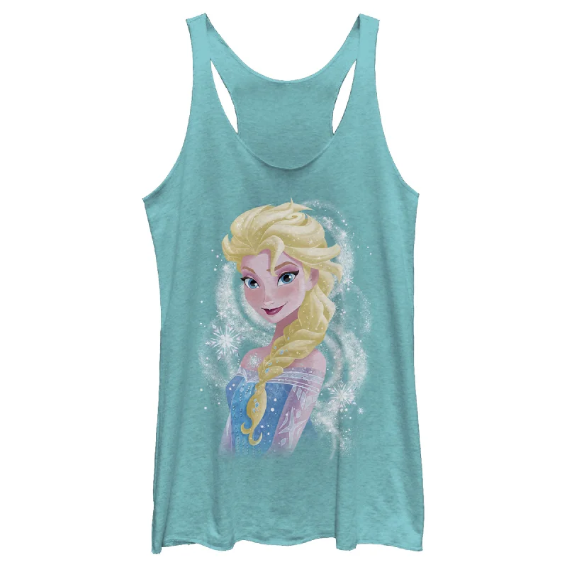 Women's Frozen Elsa Sparkle Profile Racerback Tank Top boho tank top