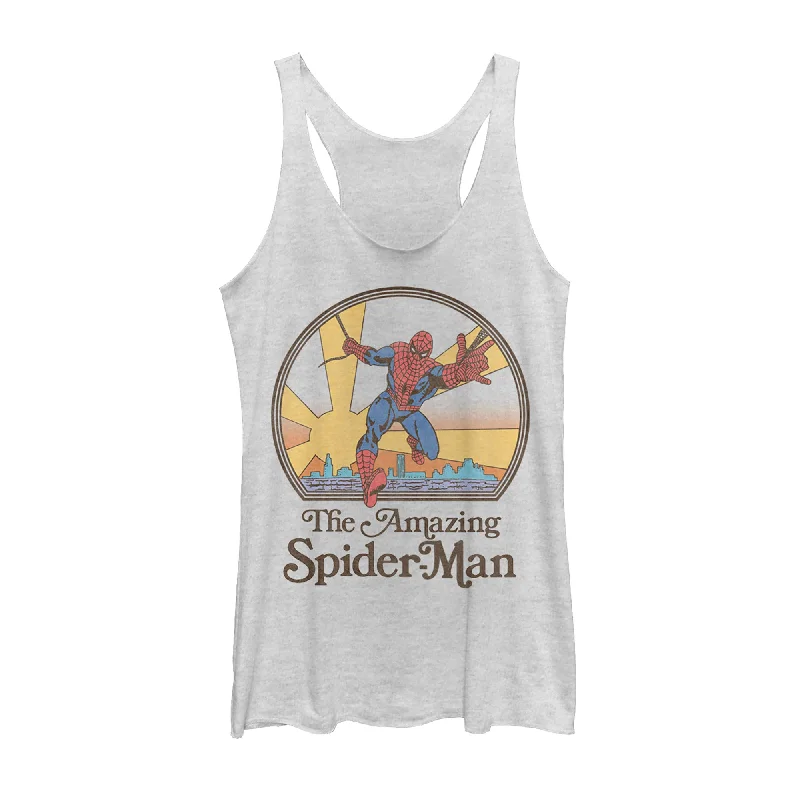 Women's Marvel Vintage Spider-Man Sun Racerback Tank Top cutout tank top