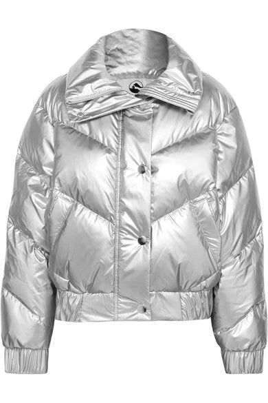 The Snowbird metallic quilted down ski jacket Appliqued Jacket Beaded Jacket Sequined Jacket