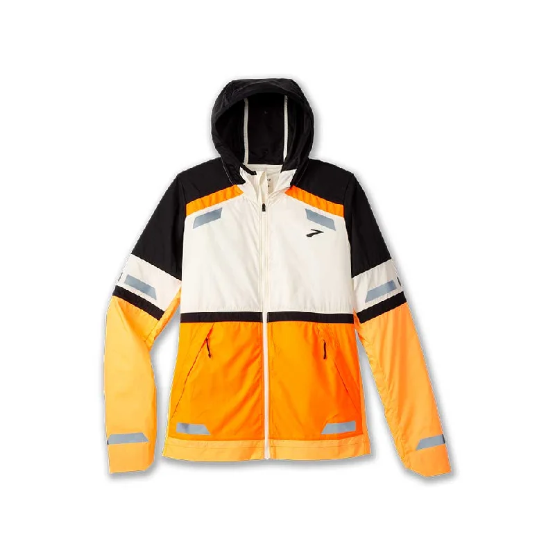 Women's Run Visible Jacket 2.0 - Ecru/Fluoro Flash/Black Jersey Jacket Tulle Jacket Batik Jacket