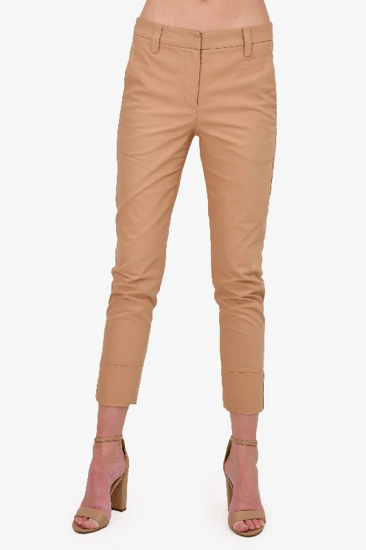 Brunello Cucinelli Tan Tapered Trousers Size 4 Trousers fashionable trendy