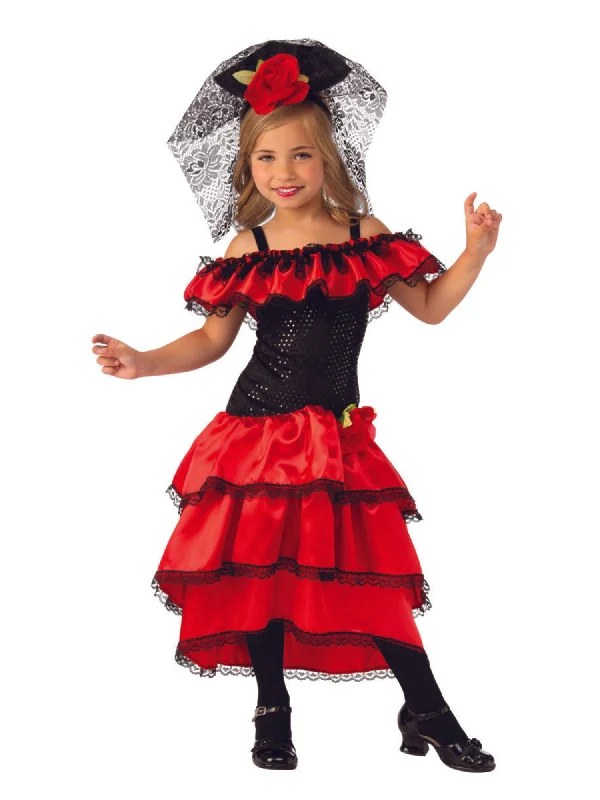 Spanish Dancer Dress Costume Girls Tunics Formal black