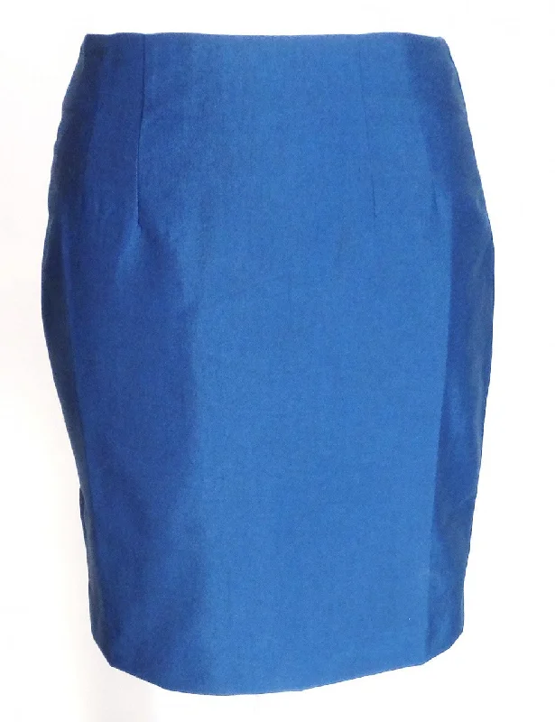 Relco Ladies Retro Mod Blue/Black Tonic Pencil Skirt belted skirt waist
