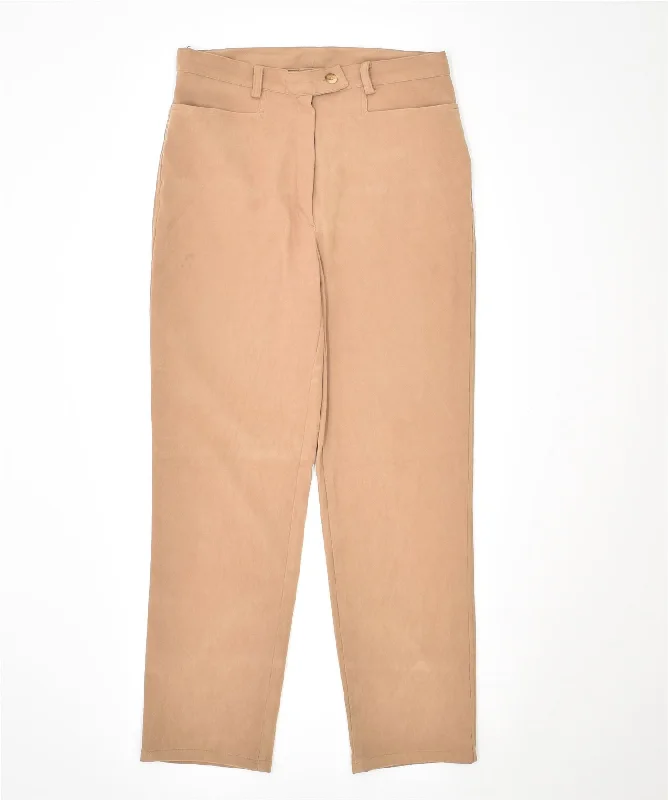 SUPERIOR Womens Slim Casual Trousers IT 42 Medium W29 L25 Beige Polyester Trousers Running Lightweight